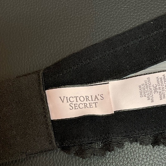 Victoria’s Secret Bra 36 C Strapless Push Up Padded White Black Lace Dream Angel - Picture 7 of 8
